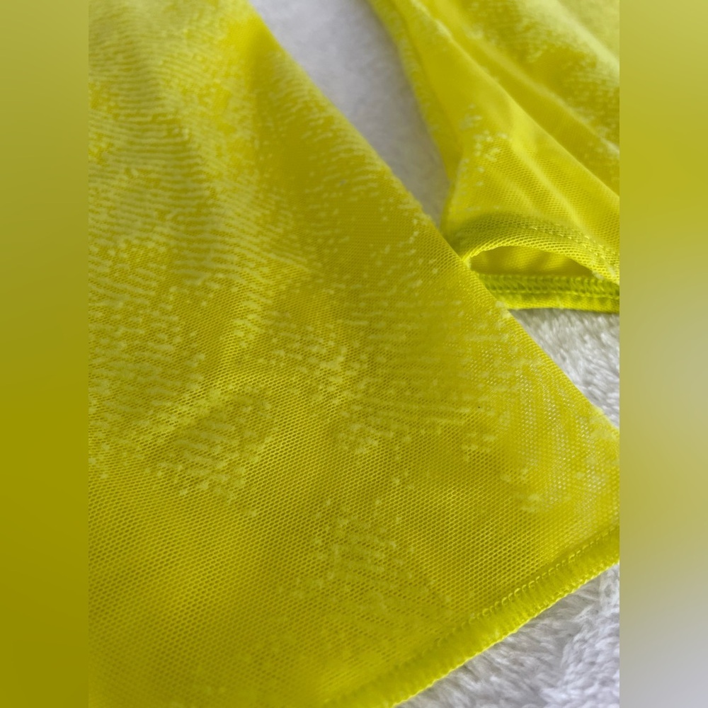 DIESEL × SAVAGE FENTY by RIHANNA Long Sleeve Bodysuit in Neon Tease Green Yellow - Picture 9 of 17